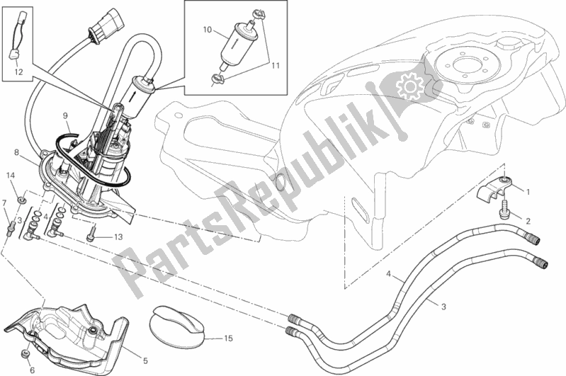 Todas as partes de Bomba De Combustivel do Ducati Monster 796 ABS S2R Thailand 2015
